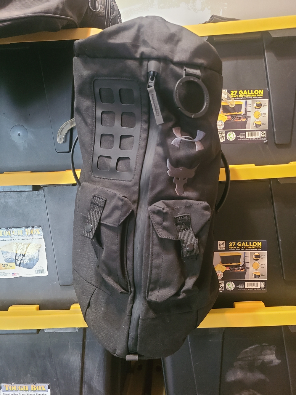 Under Armour Project Rock 60 Bag Black Duffel Bag Backpack - Men's